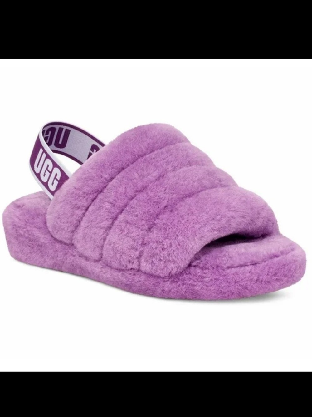 UGG Fluff Yeah Slides In Purple Berrylicious Sheepskin Fur Women’s Size 9